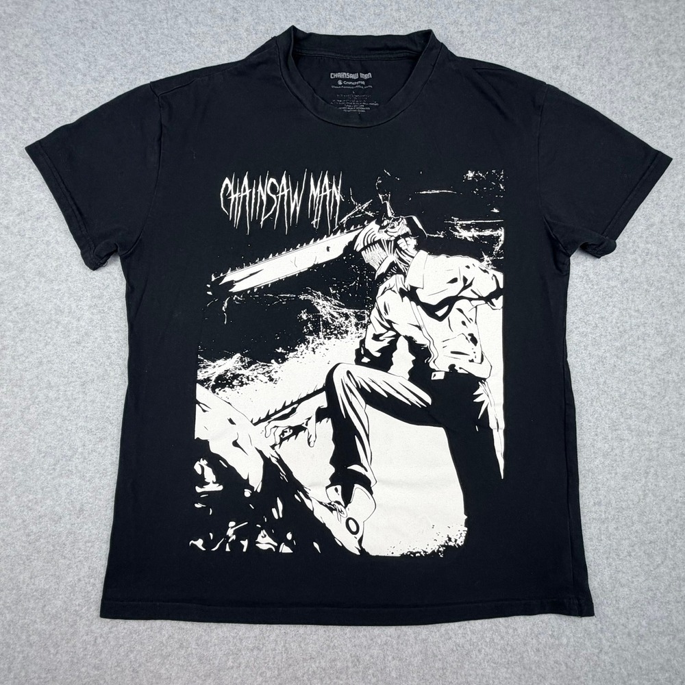 Chainsaw Man Crunchyroll Graphic T-Shirt Mens Large Black Anime Manga Tee